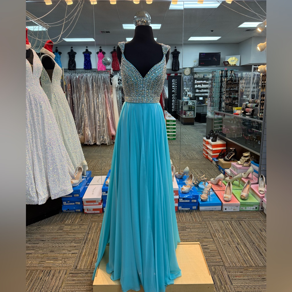 Tiffany 16194 Sz-8 Aqua Dress Prom/ Formal/ Pagent